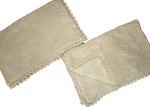 Linea Casa Crocheted Ecru/taupe Floral (2) King Pillow Shams 21 X 36. Fixed Price $39.20.