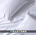 Cotton Extra Deep Pocket Percale Bed Sheet Set Flat + Fitted Pillow Cases. Fixed Price $109.99.