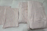 Garnet Hill Flannel Sheet Set + 2 Pillowcases Full Double Sz Ticking Stripes. Fixed Price $40.00.