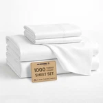 Sgi 1000 Thread Count King Sheet Set - 100% Egyptian Cotton Deep Pocket White. Fixed Price $133.99.