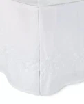 Simply Shabby Chic White Embroidered Linen Blend King Bed Skirt New. Fixed Price $29.74.