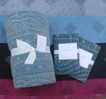 New Pottery Barn Amaya Batik Kantha Sttitch Throw Euro Shams 3PC Blue. Fixed Price $199.00.