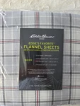 Bauer Cotton Eddie's Favorite Flannel Queen Sheet Set Gray Plaid. Fixed Price $39.97.
