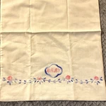 Vintage Hand Embroidered Baby Pillowcase White Linen Floral Pink Blue 13X18. Fixed Price $15.00.