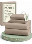 Lane Linen Full Size 100% Organic Cotton Sheets 4PC Set. New Bag. Sustainable. Fixed Price $35.00.