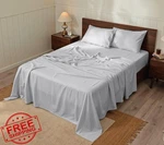 Ruvanti Cotton King Sheets Light Grey Peached Percale. Fixed Price $67.99.