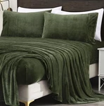 Extra Soft Fleece Sheet Set Microplush Non-pilling California King Olive. Fixed Price $91.76.