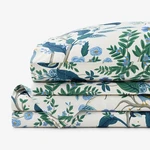 Peacock Classic Smooth Sateen Bed Sheet Set - Ivory Multi, Twin. Fixed Price $107.20.