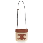 Celine 1800$ Medium Box Cuir Triomphe Natural Textile & Tan Calfskin. Fixed Price $1440.00.