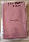 Calvin Klein Pearl Edge Sateen Egyptian Cotton King Fitted Sheet-cinnabar-read. Fixed Price $79.99.