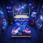 Homewish Dragon Fitted Sheet Twin Size,starry Sky Mountains Bedding Set For G.... Fixed Price $39.44.