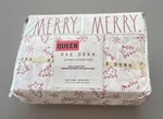 Rae Dunn Queen 4 Pc Sheet Set Merry Christmas Trees Holidays White Red Nip. Fixed Price $45.00.