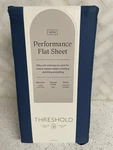 Threshold Performance Flat Cotton Sheet King Metallic Blue 400TC. Fixed Price $17.59.