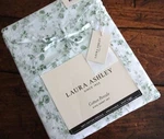 Laura Ashley Bella Green White Cottage Floral Cotton Percale King Sheet Set. Fixed Price $69.99.