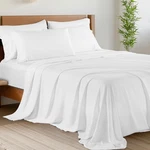 Shilucheng 6PC Full Sheet Set, Cooling Bamboo Blend, Deep Pocket, White. Fixed Price $56.86.
