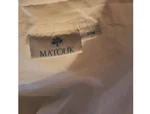 Matouk 100% Cotton 2- Percale King Flat Sheets White W/gray Thin Trim 1- Euc. Fixed Price $129.00.