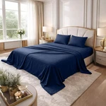 Dan River King Jersey Sheet Luxury 100% Cotton - Set, Navy. Fixed Price $85.99.
