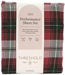 Threshold Perf. Holiday Queen Red Plaid Sheet Set, 400 Thread Count, 100% Cotton. Fixed Price $44.99.