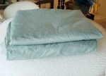 Wamsutta Pima Cotton Sateen Sheet Set Twin Fitted + Flat Blue Gray. Fixed Price $25.49.