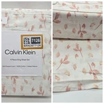 Calvin Klein King Sheet Set New Pastel Beige Pink Cotton 300 Thread Cottagecore. Fixed Price $89.55.