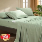 Popfavor Cal King Fitted Sheet Light Green Deep Pocket 21" Thick. Fixed Price $40.99.