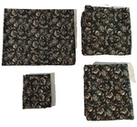 Threshold Queen 4PC Sheet Set, 100% Cotton, 400TC, Black/khaki/white Floral, Euc. Fixed Price $29.50.