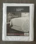 Superity Linen Flat Sheet Made From 100% Cotton White Twin 66" X 96". Fixed Price $14.35.