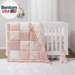 3 Piece Baby Crib Bedding Set For Girls - Cotton Fitted Sheet, Layered Dust. Fixed Price $160.57.