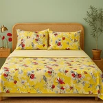 Dada Bedding Sunshine Yellow Hummingbirds Floral Fitted & Flat Sheets Set (j. Fixed Price $53.99.