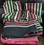 Sonia Rykiel Striped Sheet Set 4-PC King, Stripes W/ Black Luxure. Fixed Price $134.00.