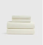Quince Classic Organic Percale Sheet Set King Size Ivory 100% Cotton 4 Piece. Fixed Price $84.98.