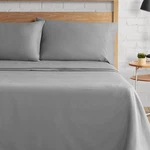 Lucky Brand Serene Slumber Queen Size 4-PIECE Sateen Sheet Set Dark Grey 100. Fixed Price $118.21.