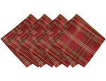 Elrene Home Dinner Napkins Shimmering Red Christmas Plaid 17" Set Of 4 Brand New. Fixed Price $16.11.