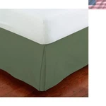 Mk Collection Solid Pleated Queen Size Bed Skirt 14" Drop Sage Green New. Fixed Price $28.52.