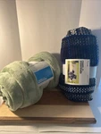 Room Essentials Mint Green/blue Multicolor Throw Blankets- 50" X 60" Set Of 2. Fixed Price $11.00.