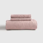 Quince European Linen Fitted Sheet Set King Size Dusty Mauve No Flat. Fixed Price $104.98.