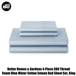 Better Homes & Gardens 4-PIECE 300 Thread Count Blue Water Cotton Sateen Bed She. Fixed Price $60.70.