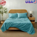 Recycled Microfiber Queen Sheet Set Ultra Soft Comfort Cool Water Color New. Fixed Price $30.04.