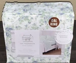 Farmhouse Rachel Ashwell Shabby Chic Green Blue Roses Floral Cal King Sheet Set. Fixed Price $65.99.