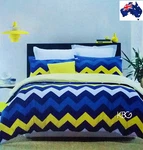 Aus Qlty Aztec Zig Zag Print 5 Piece King Bed Quilt Cover & Fitted Sheet Set. Fixed Price $59.15.