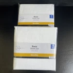 Lot 2 Sets Mainstays Basic Microfiber 3 Piece Twin Sheet Arctic White. Fixed Price $24.99.