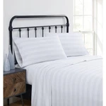 Truly Soft Bryce Stripe Flannel White And Grey Cotton 4-PIECE King Sheet Set. Fixed Price $73.71.