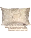 Art Of The Weave Floral 1000 Thread Cotton Sateen Blend Queen Sheet Set In Gold. Fixed Price $50.35.