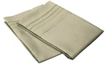 Luxor Treasures Microfiber Sheet Set 3 Line Embroidery King Beige **new**. Fixed Price $8.99.