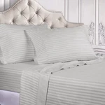 Superior Egyptian Cotton 400 Thread Count Bed Sheet Set Striped King Platinum. Fixed Price $45.32.
