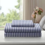 Laurel & Mayfair King Gingham Print Sheet Set Navy. Fixed Price $23.99.