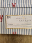 Hillcrest Home Coastal Collection Sheet Set With Lobster And Stripes Viral King. Fixed Price $60.00.