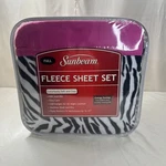 New Sunbeam Full Fleece Sheet Set Zebra Pink Anti-pill Soft & Cozy Deep Pockets. Fixed Price $52.93.