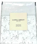 Queen Sheet Set Crisp & Cool 100% Cotton Percale Trailing Bows Laura Ashley Grey. Fixed Price $69.62.