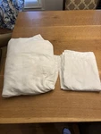 Amazonbasics White King Duvet Cover Set Polyester Snap Closure Bedding With Sham. Fixed Price $15.00.